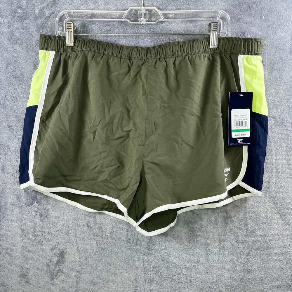Reebok Racer Heritage Shorts Relaxed Fit Running Athletic‎ Lichen XL, NWT